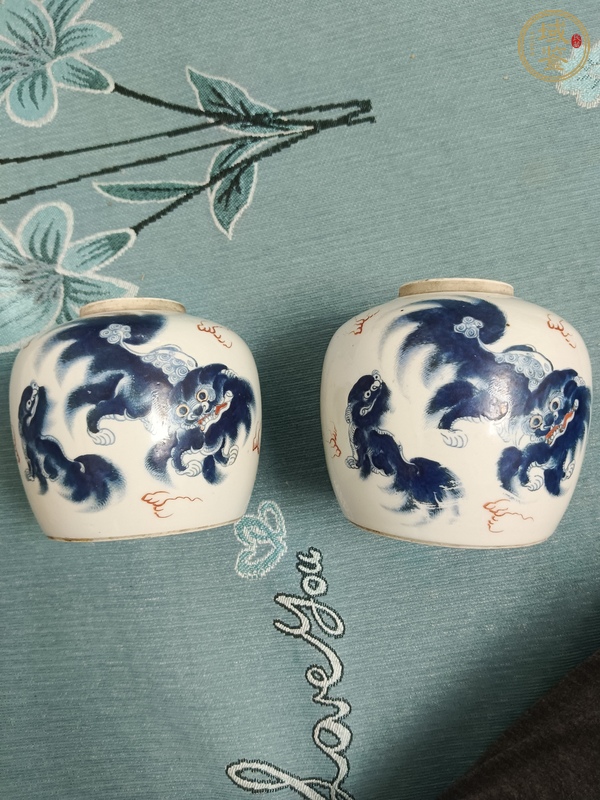 古玩陶瓷料彩太師少保圖罐真品鑒賞圖
