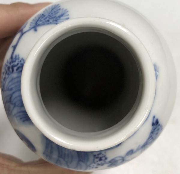 古玩陶瓷清晚·青花茂叔愛蓮紋雞腿瓶拍賣,當前價格2699元