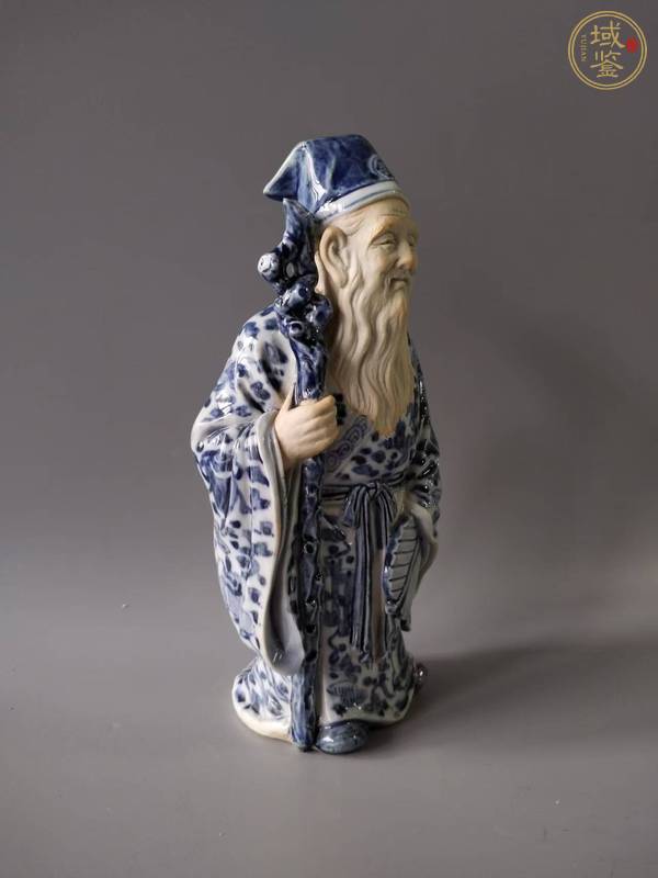 古玩陶瓷青花人物塑像真品鑒賞圖