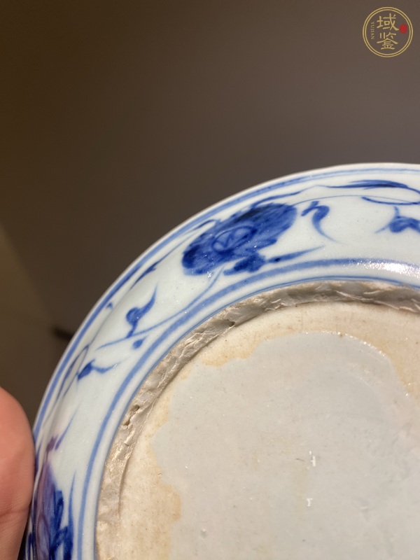 古玩陶瓷壽中壽青花盤真品鑒賞圖