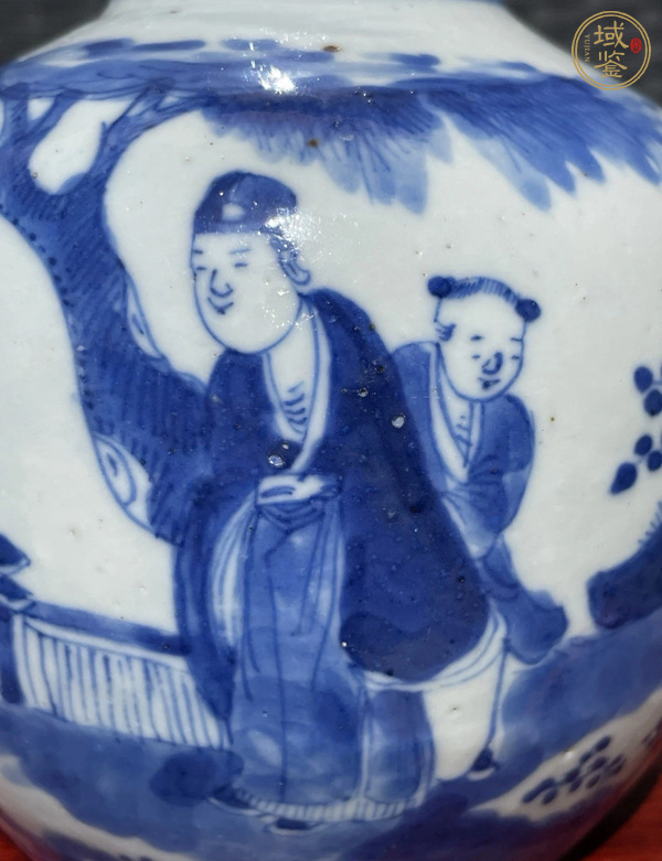古玩陶瓷人物紋青花罐真品鑒賞圖