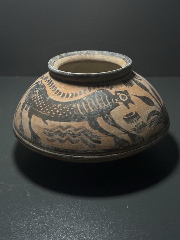 古玩陶瓷波浪紋異獸花卉碟形罐拍賣,當前價格516元