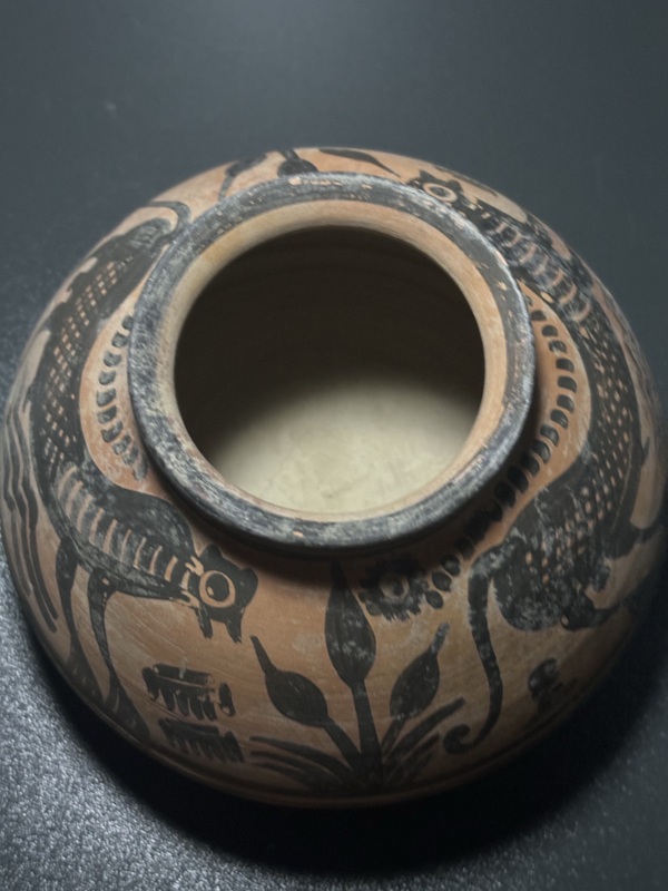 古玩陶瓷波浪紋異獸花卉碟形罐拍賣,當前價格516元
