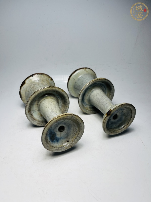 古玩陶瓷青花哥釉燭臺(tái)真品鑒賞圖
