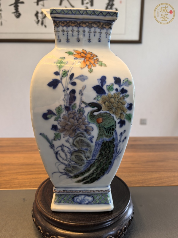 古玩陶瓷青花五彩加斗彩人物故事紋四方尊真品鑒賞圖
