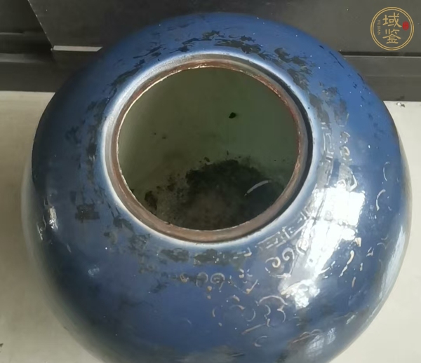 古玩陶瓷祭蘭釉描金龍紋罐真品鑒賞圖