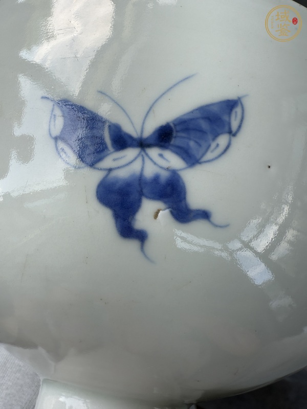 古玩陶瓷花卉紋青花高足碗真品鑒賞圖