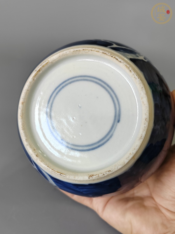 古玩陶瓷青花留白冰梅紋蓋罐真品鑒賞圖