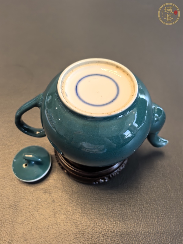 古玩陶瓷綠釉茶壺真品鑒賞圖