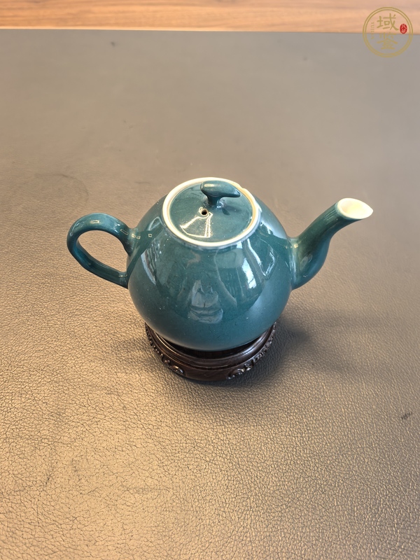 古玩陶瓷綠釉茶壺真品鑒賞圖