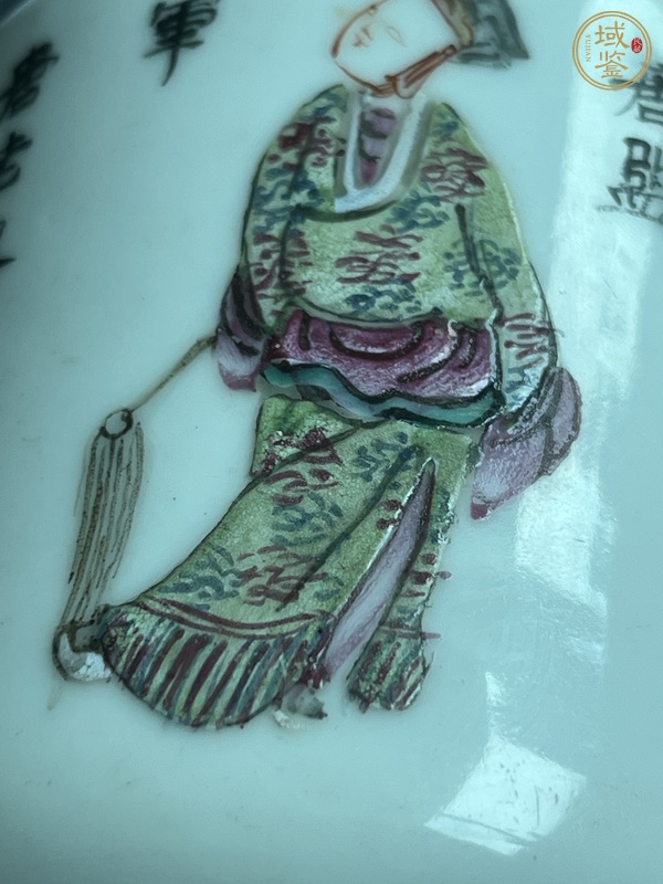 古玩陶瓷清晚期 粉彩無雙譜茶壺真品鑒賞圖