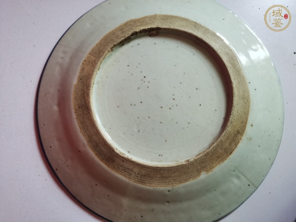 古玩陶瓷青花山水紋盤真品鑒賞圖