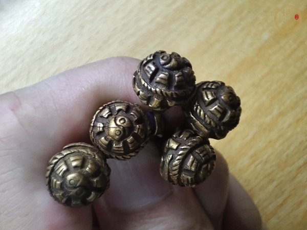 古玩雜項晚清鎏金銅扣真品鑒賞圖