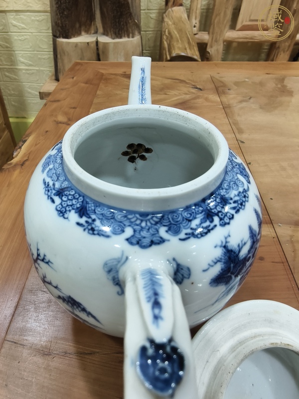 古玩陶瓷清乾隆 青花山水紋執壺真品鑒賞圖