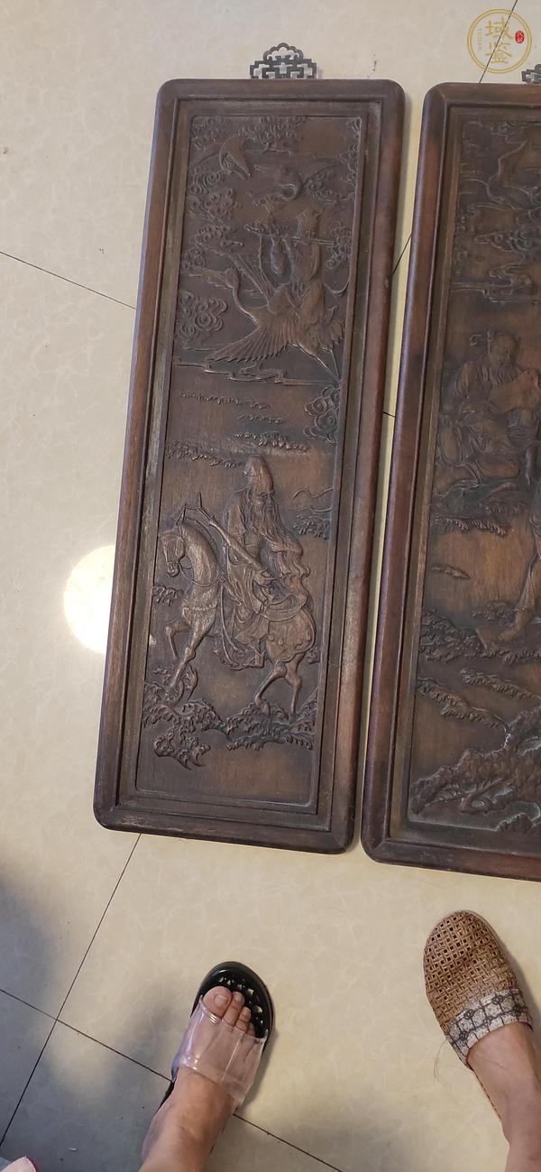 古玩雜項木雕掛屏真品鑒賞圖