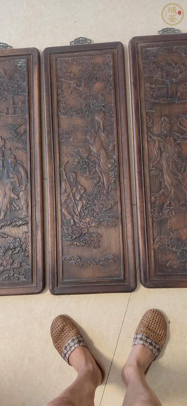 古玩雜項木雕掛屏真品鑒賞圖