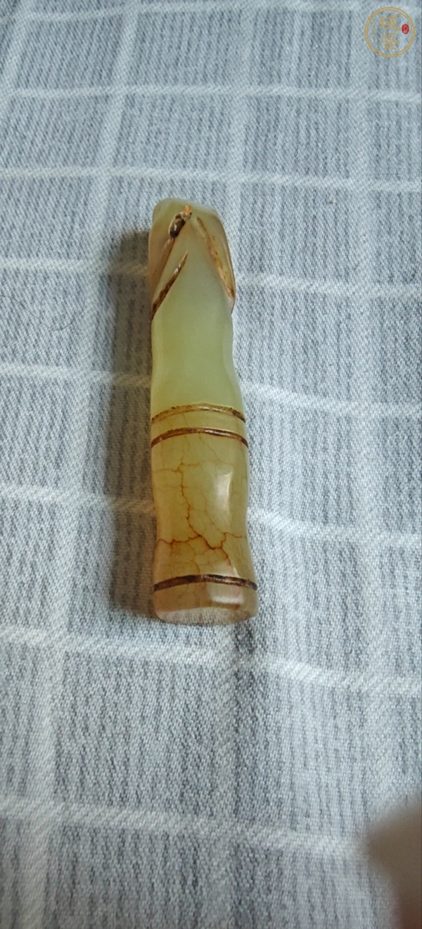 古玩玉器岫玉雕“竹節(jié)墜”真品鑒賞圖