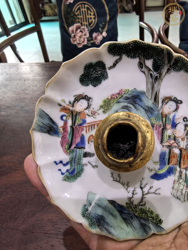 古玩陶瓷粉彩人物香插真品鑒賞圖