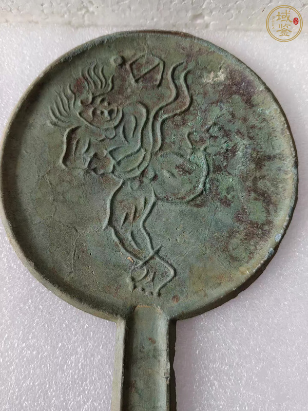 古玩銅器神仙人物文銅鏡真品鑒賞圖
