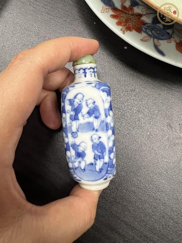 古玩陶瓷青花嬰戲圖鼻煙壺真品鑒賞圖
