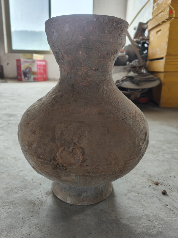古玩陶瓷鋪首耳陶瓶真品鑒賞圖