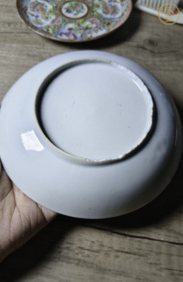 古玩陶瓷青花亭臺樓閣山水盤真品鑒賞圖