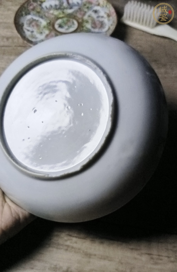 古玩陶瓷青花亭臺樓閣山水盤真品鑒賞圖