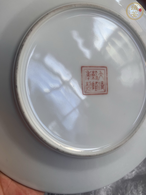 古玩陶瓷民國吉語紋廣彩盤真品鑒賞圖