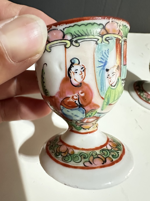 古玩陶瓷人物紋廣彩高足杯拍賣，當前價格880元