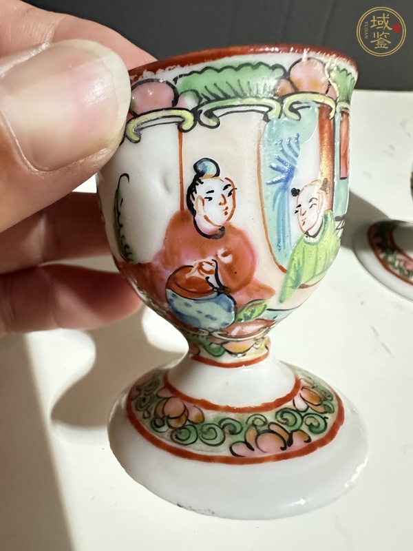 古玩陶瓷人物紋廣彩高足杯真品鑒賞圖