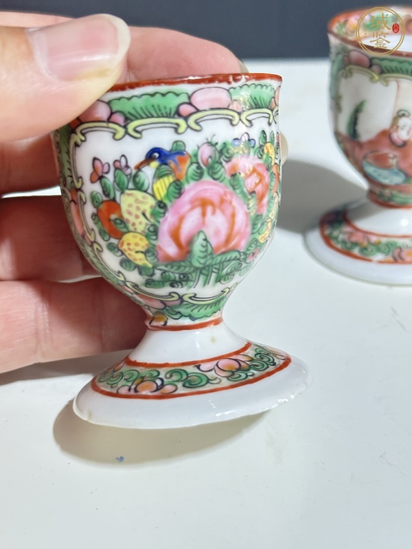 古玩陶瓷人物紋廣彩高足杯真品鑒賞圖