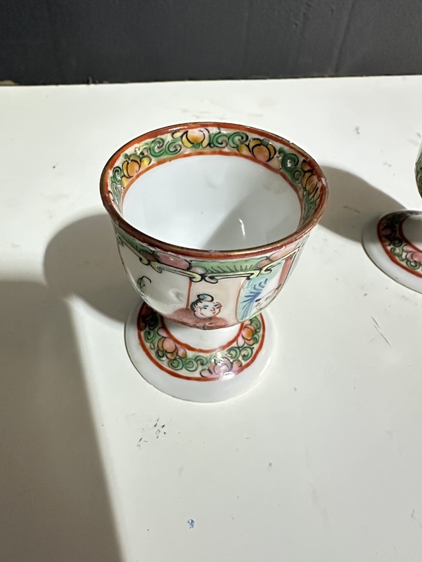 古玩陶瓷人物紋廣彩高足杯拍賣，當前價格880元