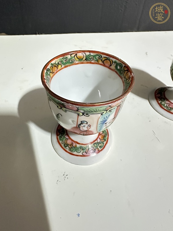 古玩陶瓷人物紋廣彩高足杯真品鑒賞圖