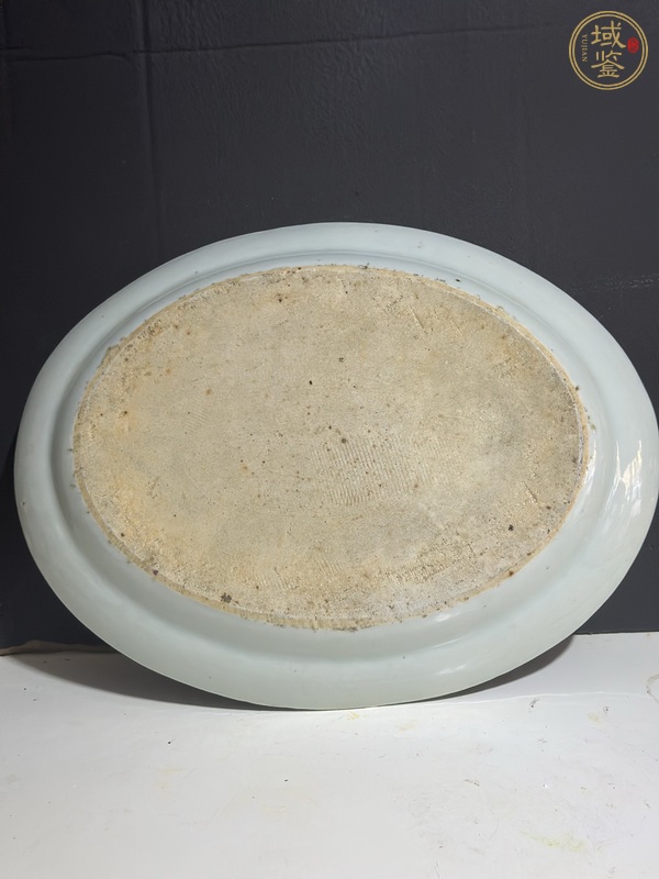 古玩陶瓷青花山水人物紋折腰盤真品鑒賞圖