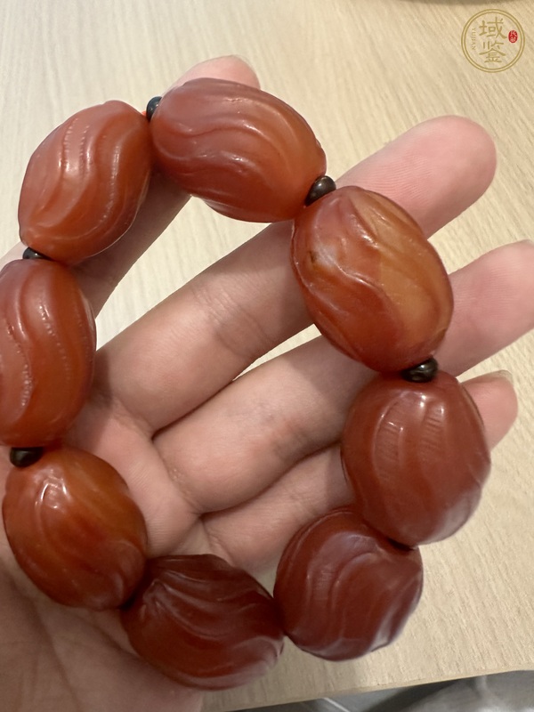 古玩玉器紅瑪瑙珠串真品鑒賞圖
