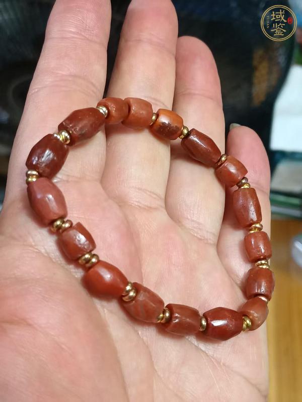 古玩玉器天然紅瑪瑙珠串真品鑒賞圖