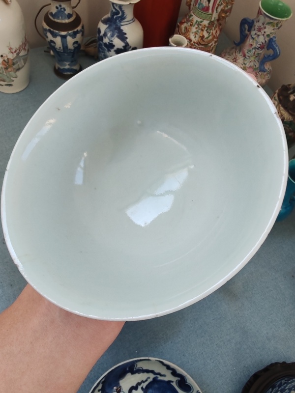 古玩陶瓷清中期青花纏枝花卉紋碗拍賣，當前價格890元
