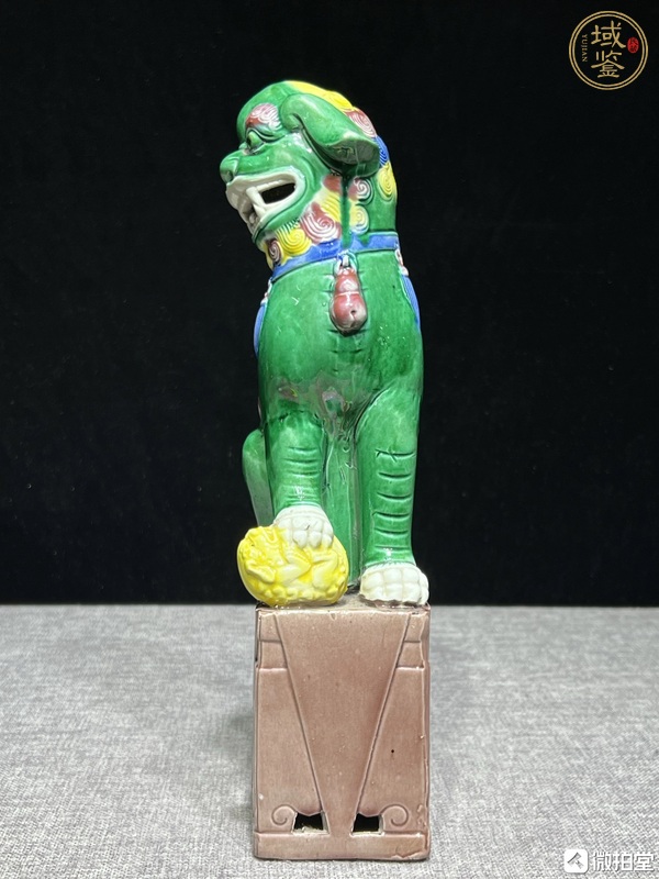 古玩陶瓷素三彩獅子瓷塑 真品鑒賞圖