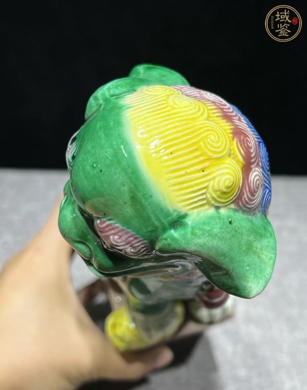古玩陶瓷素三彩獅子瓷塑 真品鑒賞圖