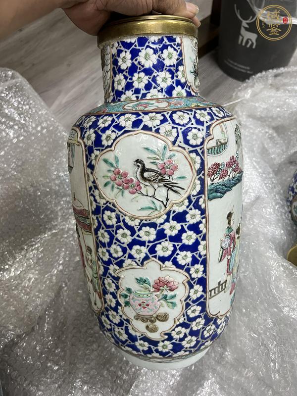 古玩陶瓷人物紋粉彩瓶真品鑒賞圖