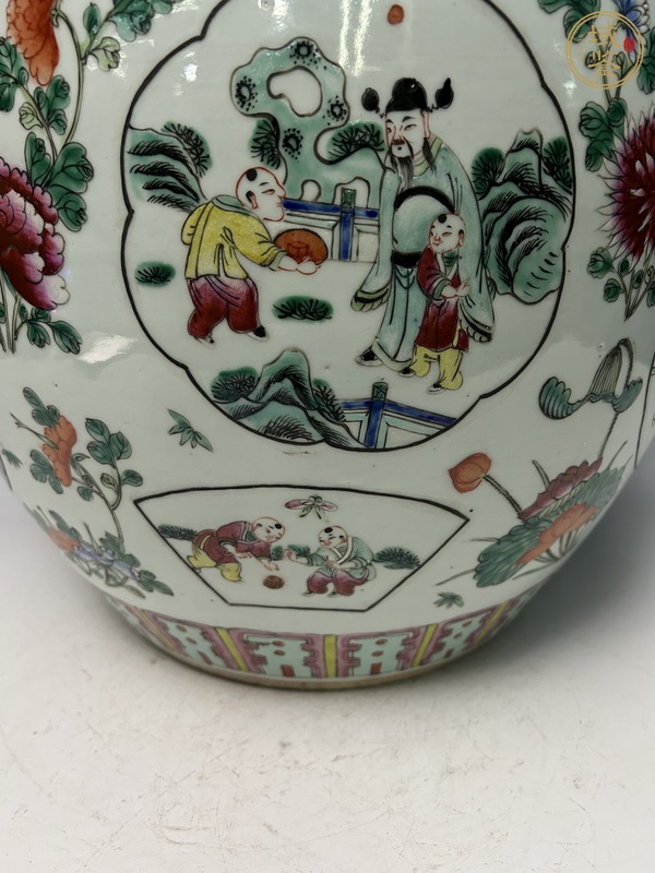 古玩陶瓷清晚·粉彩人物卷缸真品鑒賞圖
