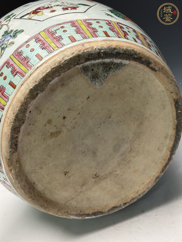 古玩陶瓷清晚·粉彩人物卷缸真品鑒賞圖