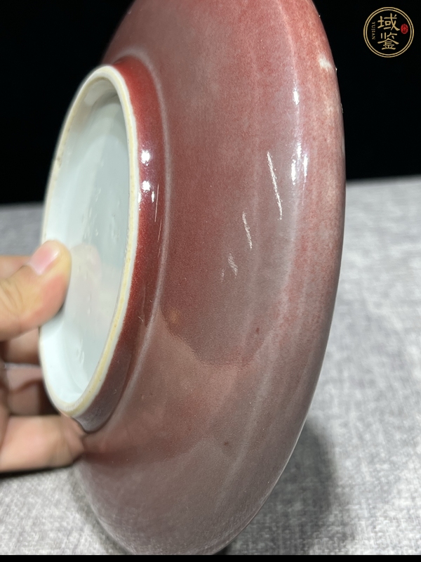 古玩陶瓷紅釉洗真品鑒賞圖