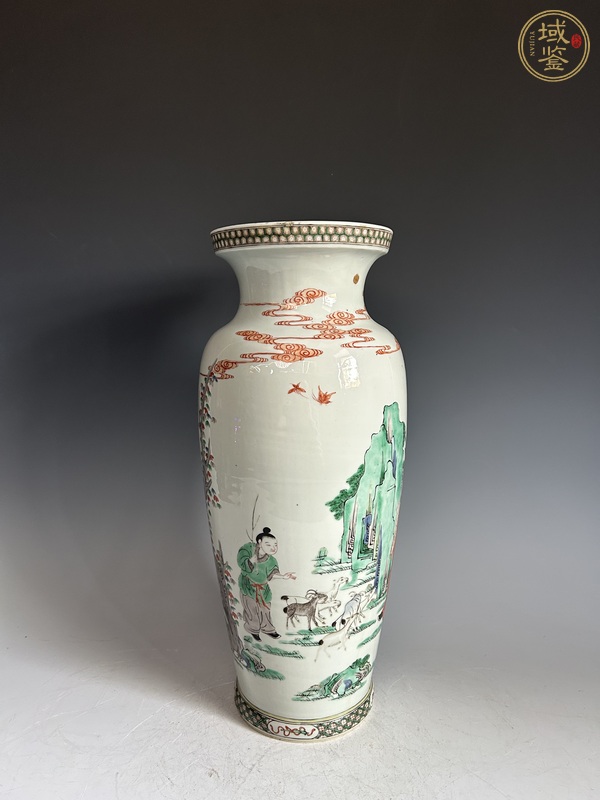 古玩陶瓷清晚·粉彩人物盤口瓶真品鑒賞圖