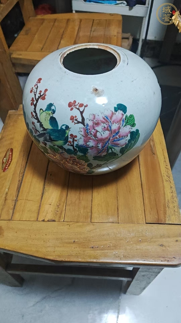 古玩花鳥紋西瓜罐真品鑒賞圖