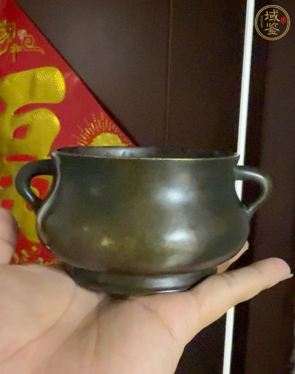 古玩清代中期蚰龍耳簋式爐真品鑒賞圖