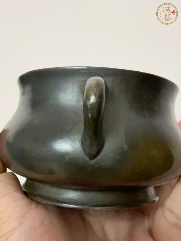 古玩銅器清代中期蚰龍耳簋式爐真品鑒賞圖