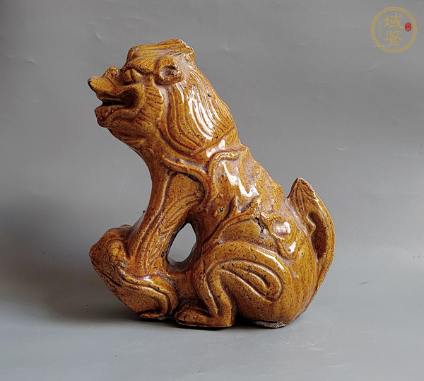 古玩陶瓷黃釉屋脊獸真品鑒賞圖