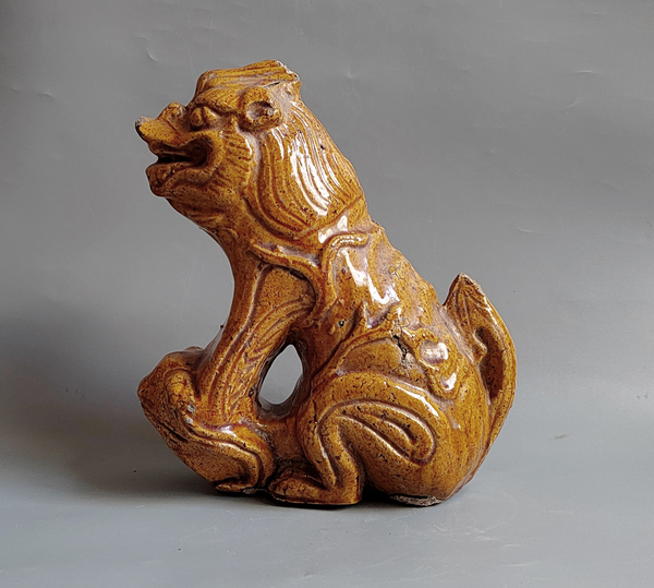 古玩轉賣清代黃釉屋脊獸拍賣，當前價格158元