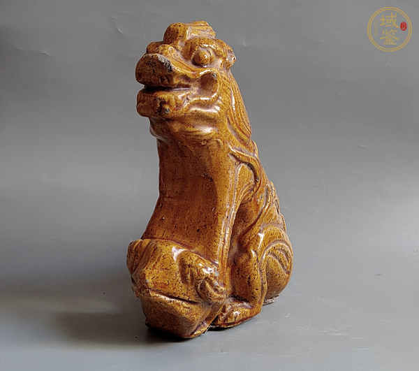 古玩陶瓷黃釉屋脊獸真品鑒賞圖